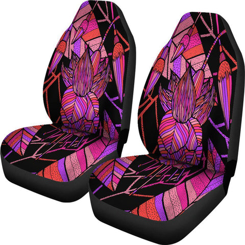 Image of Fuchsia Floral Psychedelic Car Seat Covers, 2 Front Car Seat Covers Car Seat Covers,Car Seat Covers Pair,Car Seat Protector,Car Accessory