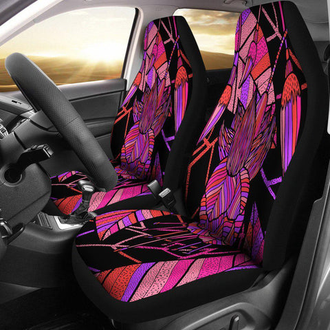 Image of Fuchsia Floral Psychedelic Car Seat Covers, 2 Front Car Seat Covers Car Seat Covers,Car Seat Covers Pair,Car Seat Protector,Car Accessory
