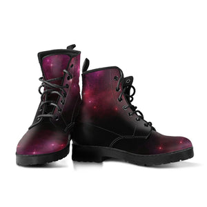 Galactic Galaxy Sky Women's Leather Boots, Hippie Streetwear, Stylish