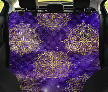 Galactic Space Mandalas Car Backseat Pet Covers, Purple Abstract Art Design,