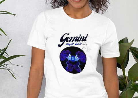 Image of Gemini Zodiac Unisex T,Shirt, Mens, Womens, Short Sleeve Shirt, Graphic Tee,