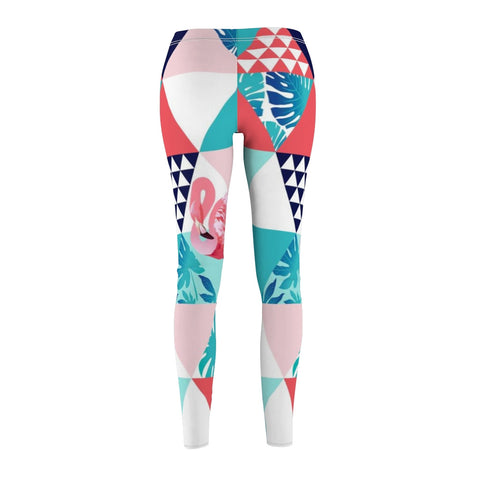 Image of Geometric Colorful Flamingo Multicolored Abstract Triangle Women's Cut & Sew