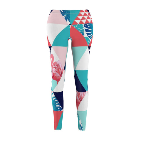 Image of Geometric Colorful Flamingo Multicolored Abstract Triangle Women's Cut & Sew