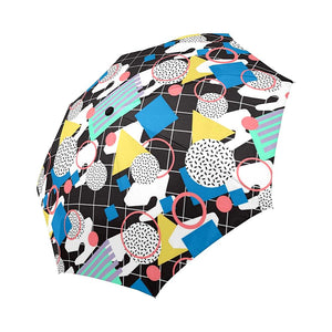 Geometric Shapes in Memphis Style Auto-Foldable Umbrella (Model U04)