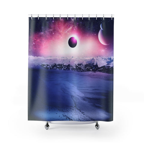 Image of Glacier Universe Planet Multicolored Galaxy Shower Curtains, Water Proof Bath
