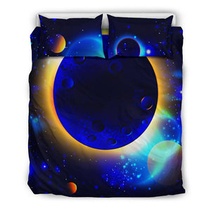 Glowing Planet Dark Galaxy Bedding Set, Doona Cover, Dorm Room College, Printed Duvet Cover, Comforter Cover, Bedding Coverlet, Bed Room