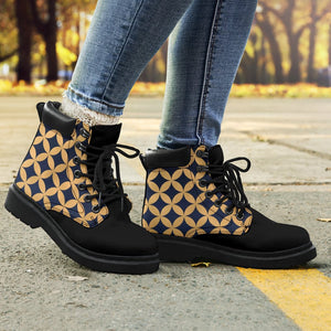 Gold And Black Checkered All Season Boots,Vegan ,Casual WearLeather,Rain Boots,Leather Boots Women,Women Girl Gift,Handmade Boots,Streetwear