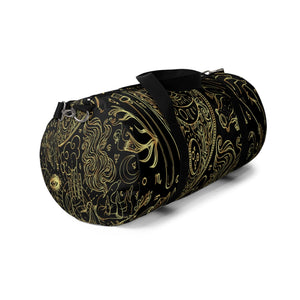 Gold And Black Mystic Print Duffel Bag, Weekender Bags/ Baby Bag/ Travel Bag/