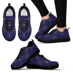 Gold Design Women's Sneaker , Breathable, Custom Printed Hippie Style,
