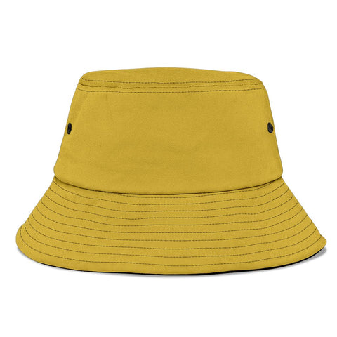 Image of Gold Breathable Head Gear, Sun Block, Fishing Hat, Casual, Unisex Bucket Hat,