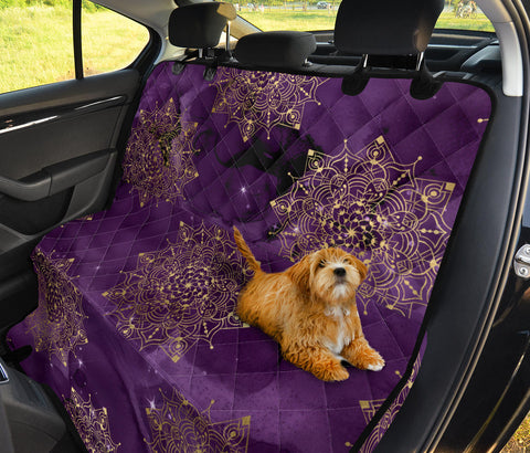 Image of Gold & Purple Space Mandalas Car Seat Covers, Abstract Art Inspired Backseat Pet
