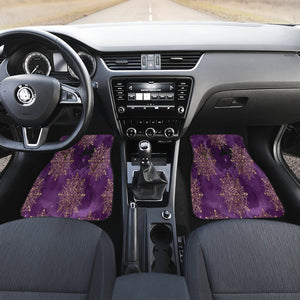 Gold Purple mandalas space Car Mats Back/Front, Floor Mats Set, Car Accessories