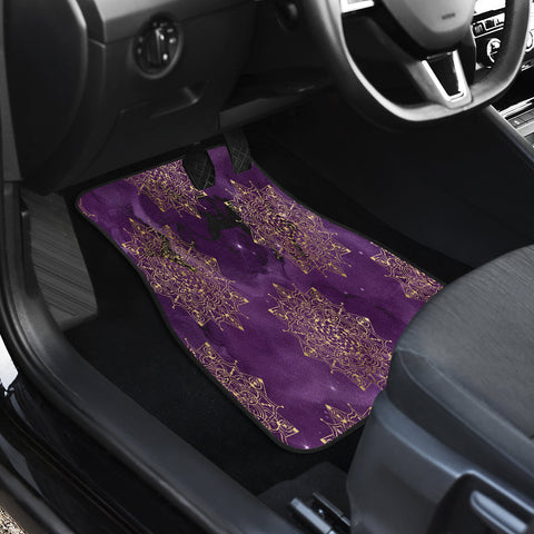Image of Gold Purple mandalas space Car Mats Back/Front, Floor Mats Set, Car Accessories