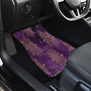 Gold Purple mandalas space Car Mats Back/Front, Floor Mats Set, Car Accessories