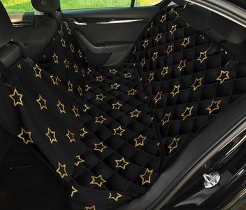 Gold Stars Pattern Car Back Seat Covers, Abstract Art Inspired Pet Protectors,