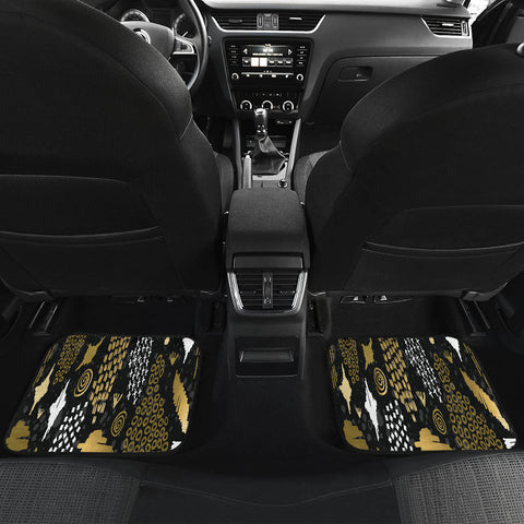 Image of Gold boho tribal pattern Car Mats Back/Front, Floor Mats Set, Car Accessories