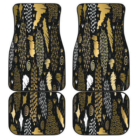 Image of Gold boho tribal pattern Car Mats Back/Front, Floor Mats Set, Car Accessories