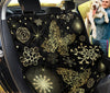Golden Butterfly & Snowflake Car Backseat Pet Covers, Abstract Art Inspired Seat
