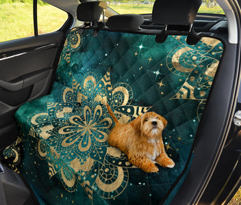 Golden Mandalas Space Galaxy Car Seat Covers, Abstract Art Inspired Backseat Pet