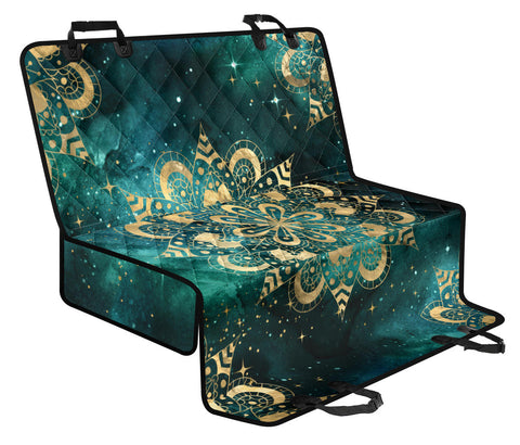 Image of Golden Mandalas Space Galaxy Car Seat Covers, Abstract Art Inspired Backseat Pet