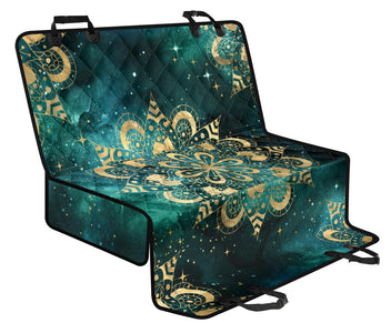 Golden Mandalas Space Galaxy Car Seat Covers, Abstract Art Inspired Backseat Pet