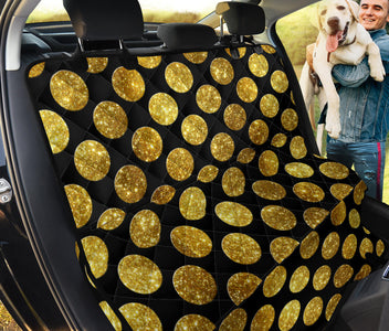 Golden Polka Dots Design Backseat Pet Covers, Abstract Art Car Accessories, Durable Seat Protectors