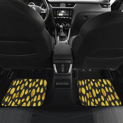 Image of Golden Dots Car Mats Back/Front, Floor Mats Set, Car Accessories