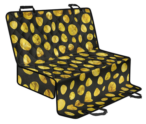 Image of Golden Dots Design Car Backseat Covers, Abstract Art Inspired Seat Protectors, Unique Car Accessories