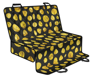 Golden Dots Design Car Backseat Covers, Abstract Art Inspired Seat Protectors, Unique Car Accessories