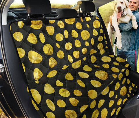 Image of Golden Dots Design Car Backseat Covers, Abstract Art Inspired Seat Protectors, Unique Car Accessories