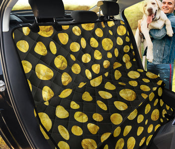 Golden Dots Design Car Backseat Covers, Abstract Art Inspired Seat Protectors, Unique Car Accessories