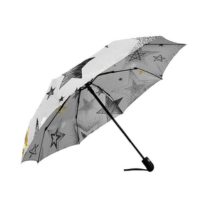 Golden Foil Stars Auto-Foldable Umbrella (Model U04)