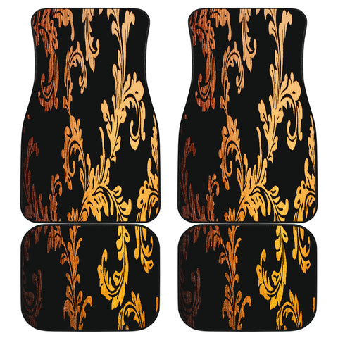Image of Golden damask Pattern Car Mats Back/Front, Floor Mats Set, Car Accessories