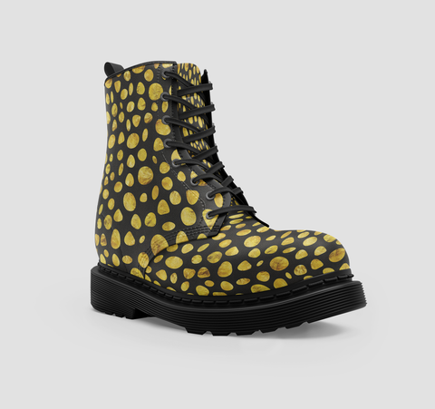 Image of Golden Polka Dot Chic Vegan Wo's Boots , Classic Crafted Footwear For