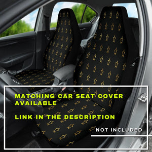 Gold Stars Pattern Car Back Seat Covers, Abstract Art Inspired Pet Protectors,