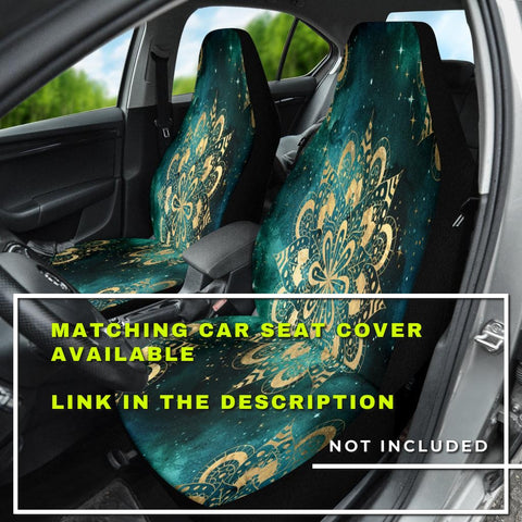 Image of Golden Mandalas Space Galaxy Car Seat Covers, Abstract Art Inspired Backseat Pet