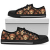 Gothic Skulls And Roses Multi Colored, Low Tops Sneaker, Hippie, Spiritual, Streetwear,All Star,Custom Shoes,Women's Low Top,Bright Colorful
