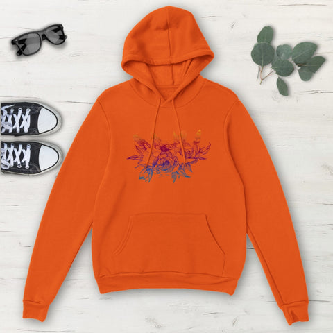 Image of Gradient Colorful Flower Multicolored Classic Unisex Pullover Hoodie, Mens,