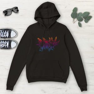 Gradient Colorful Flower Multicolored Classic Unisex Pullover Hoodie, Mens,