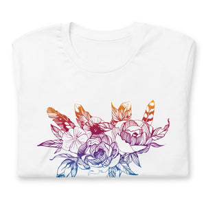 Gradient Flowers Unisex T,Shirt, Mens, Womens, Short Sleeve Shirt, Graphic Tee,