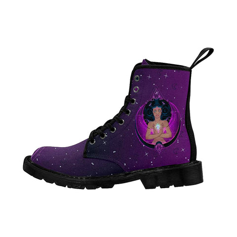 Image of Gradient Mystical Moon Women, Women Boots, Lolita Combat Boots,Hand Crafted,Multi Colored,Streetwear