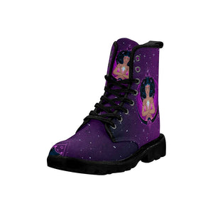 Gradient Mystical Moon Women, Women Boots, Lolita Combat Boots,Hand Crafted,Multi Colored,Streetwear