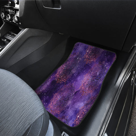 Image of Gradient Purple mandalas Car Mats Back/Front, Floor Mats Set, Car Accessories