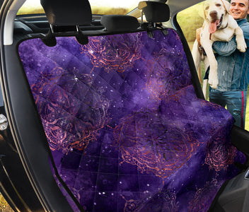 Gradient Purple Mandalas Car Seat Covers, Abstract Art Inspired Backseat Pet