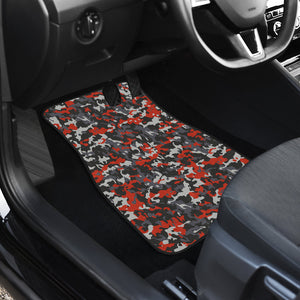 Gray and red camouflage Car Mats Back/Front, Floor Mats Set, Car Accessories