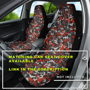 Gray and red camouflage Car Mats Back/Front, Floor Mats Set, Car Accessories