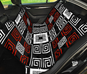 Greek Ethnic Tribal Pattern Car Seat Covers, Abstract Art Backseat Pet
