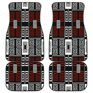Greek ethnic tribal pattern Car Mats Back/Front, Floor Mats Set, Car Accessories