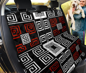Greek Ethnic Tribal Pattern Car Seat Covers, Abstract Art Backseat Pet