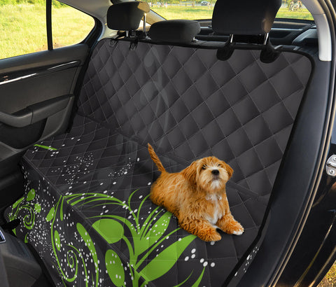 Image of Green Floral Abstract Art Car Seat Covers, Backseat Pet Protectors, Nature